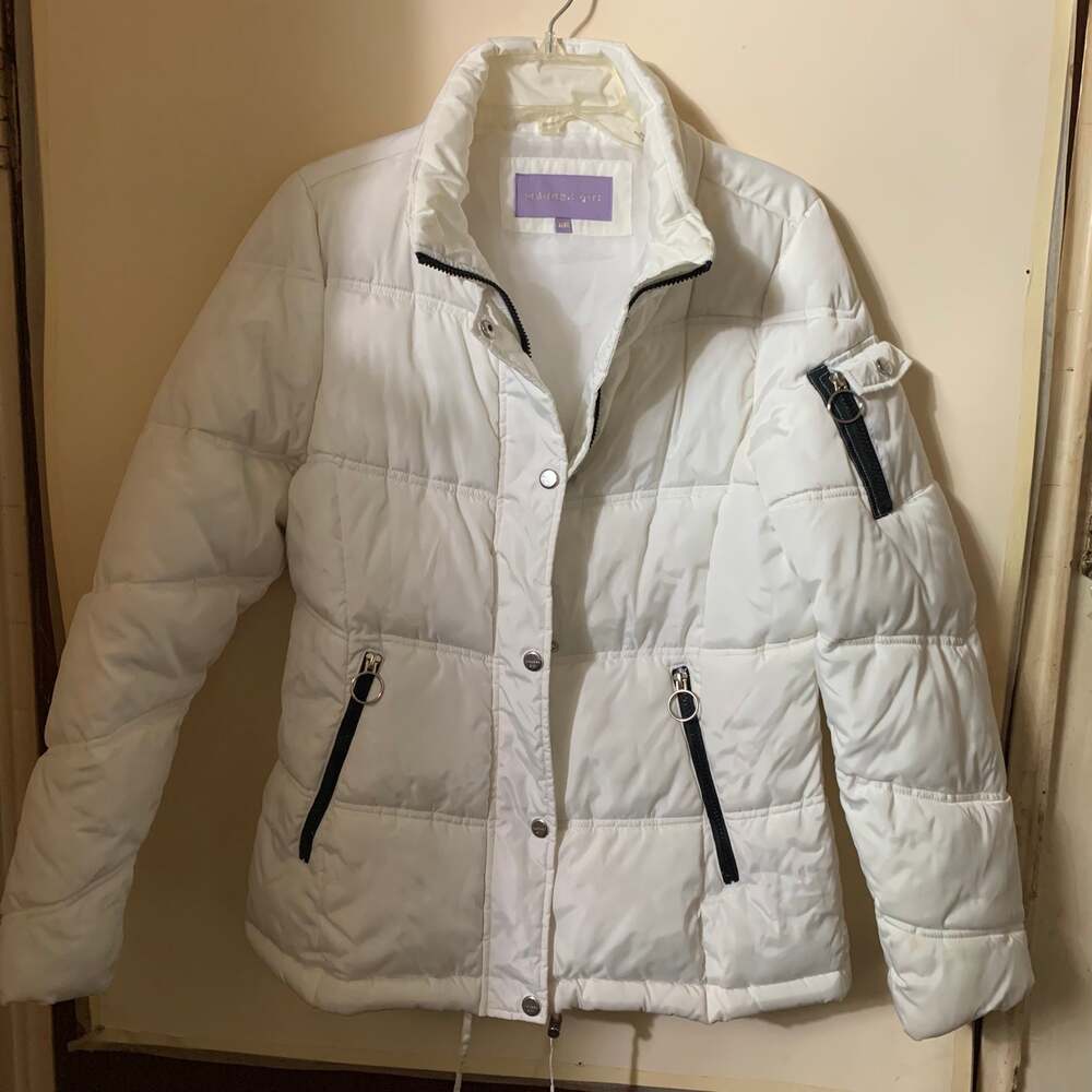 Madden girl size Medium puffer quilted Jaket women’s white M